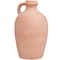 15" Orange Terracotta Jug Vase with Handle